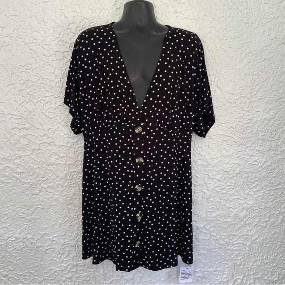 NWT ASOS Polka Dot Mini Dress Size 16 - Picture 2 of 9